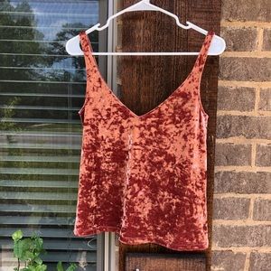 H&M Rose Gold Velvet Sleevless Blouse